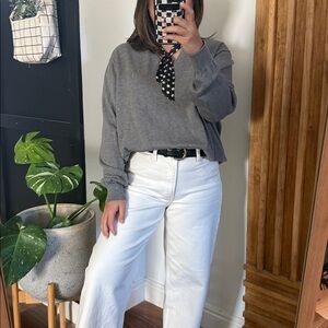 POLO Ralph Lauren Cotton V neck Heathered Gray 100% Pima Cotton Sweater. XL